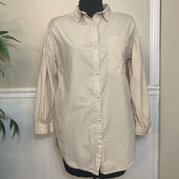 Zara Women’s Cotton, Oversized,‎ Button down Tunic Shirt, EUC size 11/12 - Picture 5 of 12